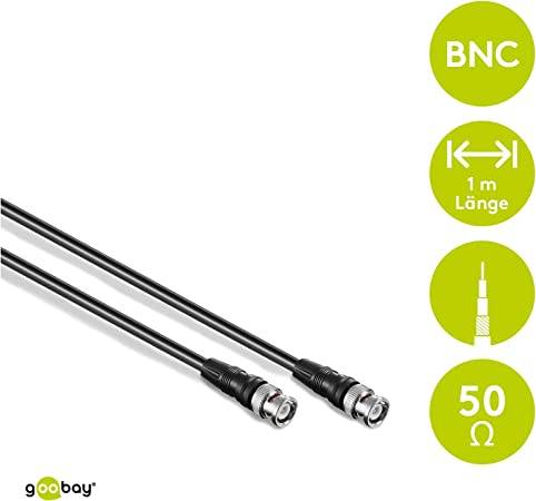 Goobay 50272 BNC Kabel RG58 Koaxialkabel BNC Stecker auf BNC Stecker 50 Ohm Koaxial Kabel Verbindungskabel Schwarz 1m-1