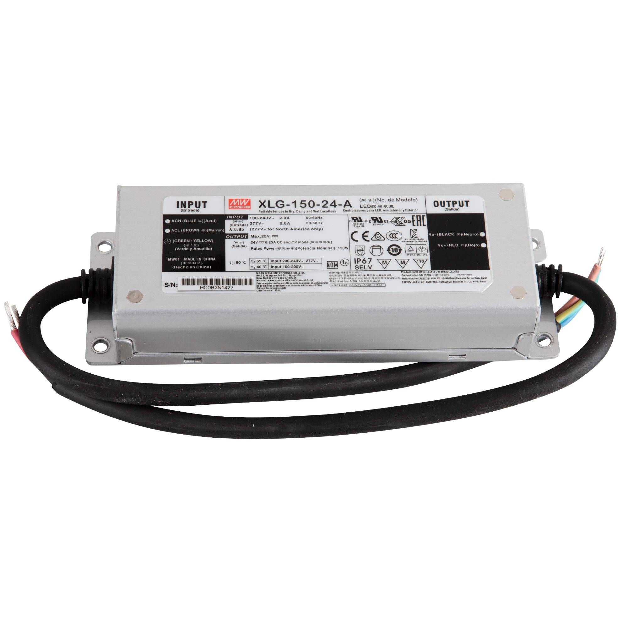 Mean Well XLG-150-24-A LED-Trafo, 150 W, 24 V DC, 6250 mA-0