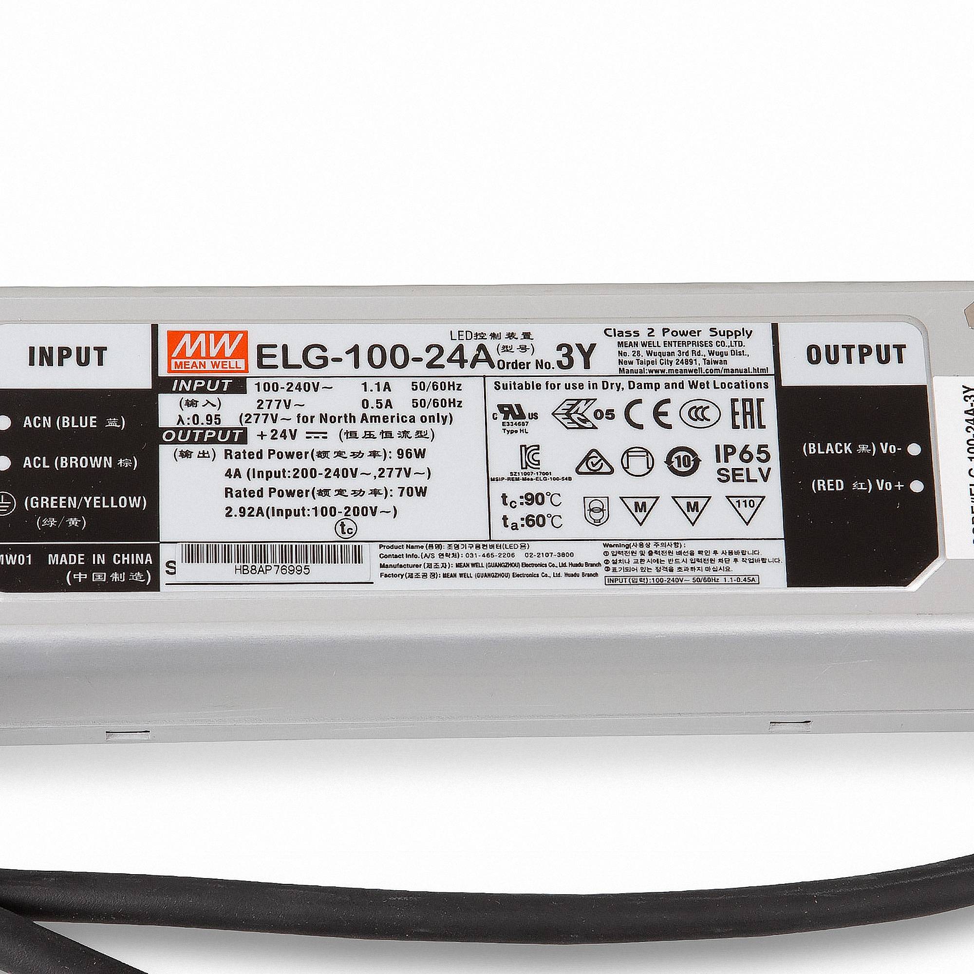 Mean Well ELG-100-24A-3Y SNT 26.4V/DC/0-4 A/ 96W IP65-1