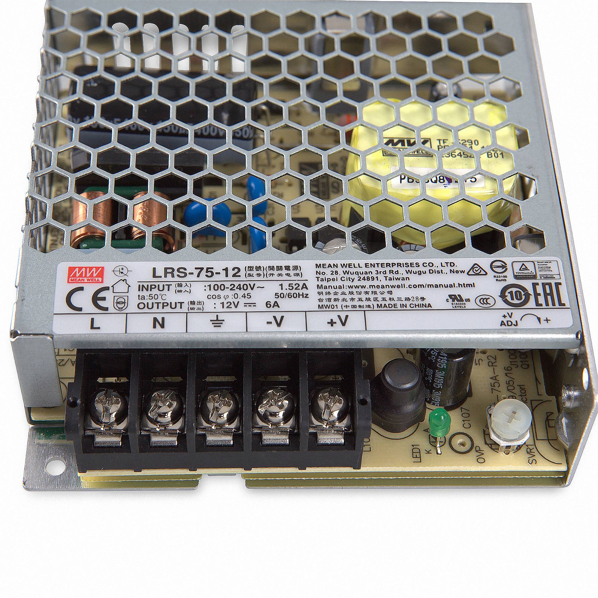 Mean Well LRS-75-12 Schaltnetzteil case 12V/DC/0-6/ 72W-1