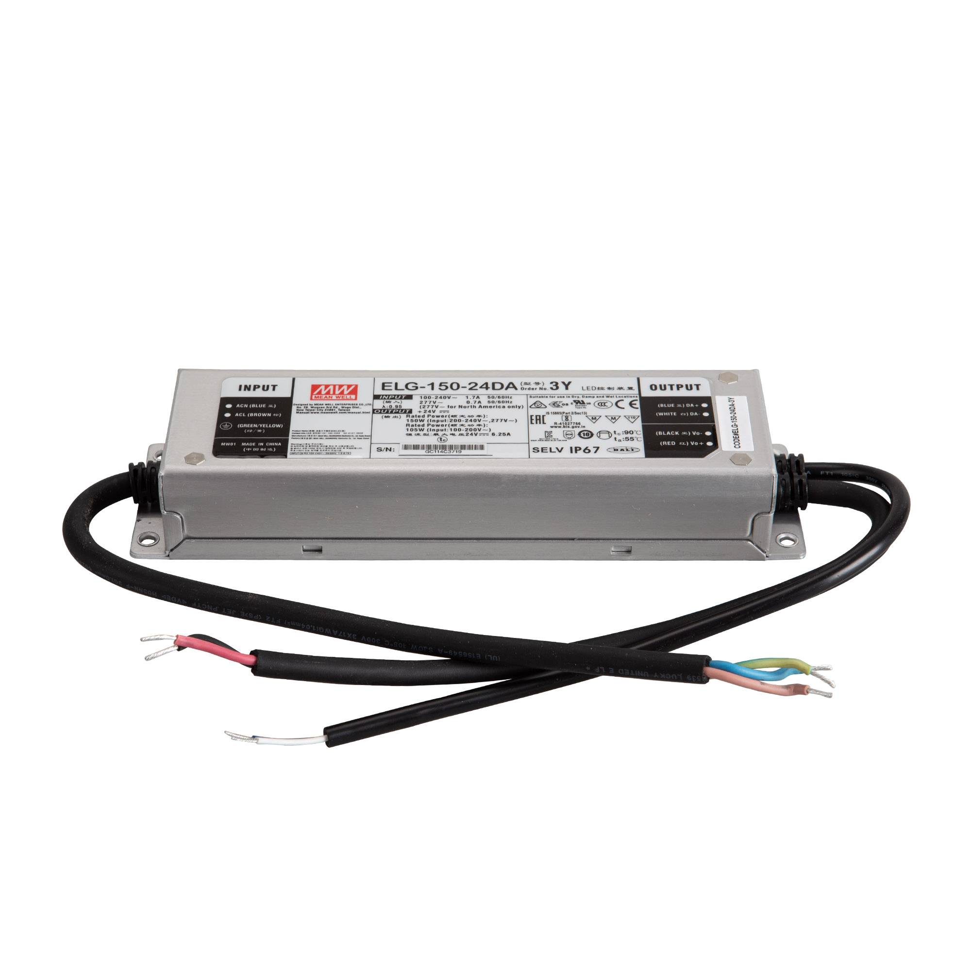 Mean Well Dimmbar DALI ELG-150-24DA-3Y SNT 24V/DC/0-6,25 A/ 150W IP67-0
