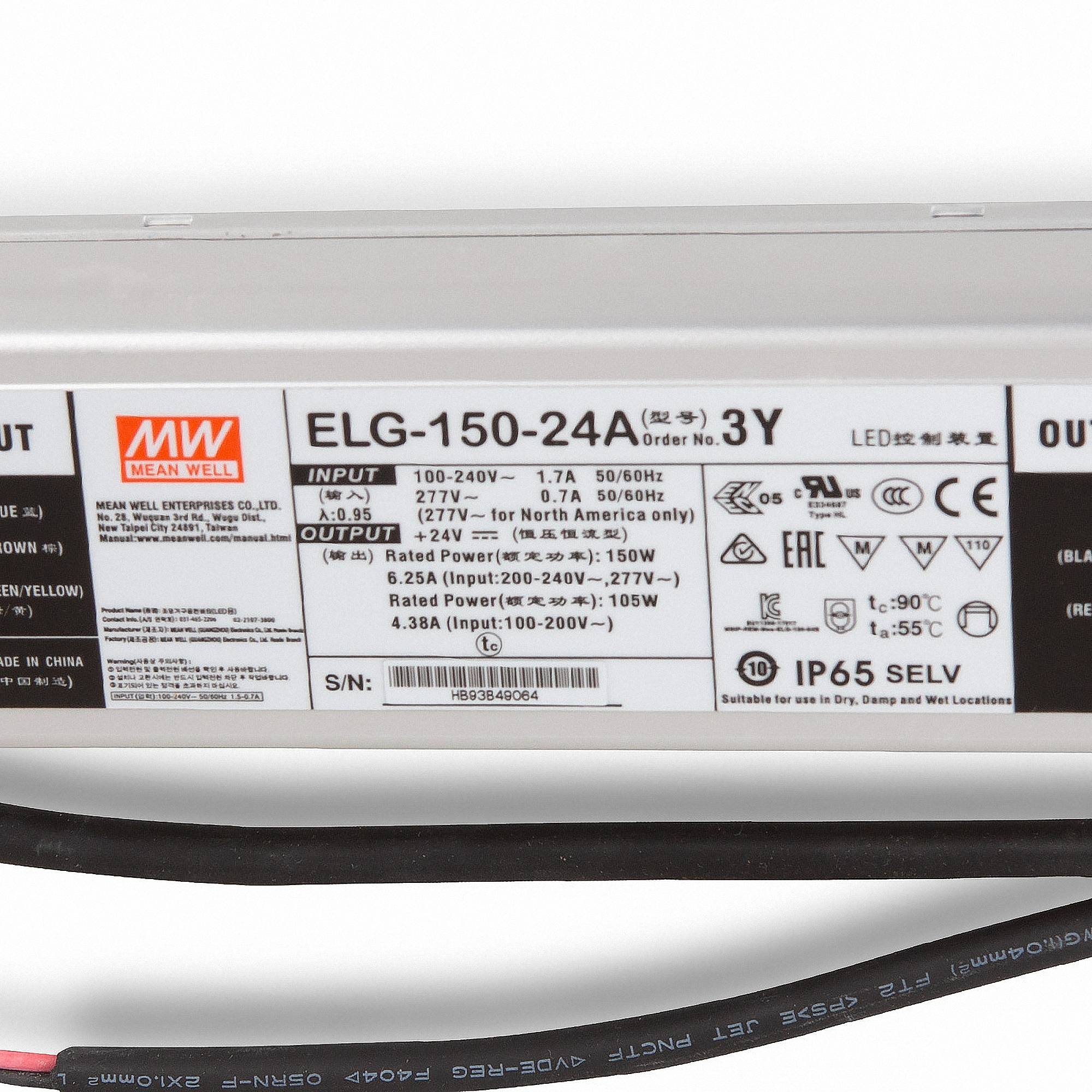 Mean Well ELG-150-24A-3Y SNT 26.4V/DC/0-6.25 A/ 150W IP65-1