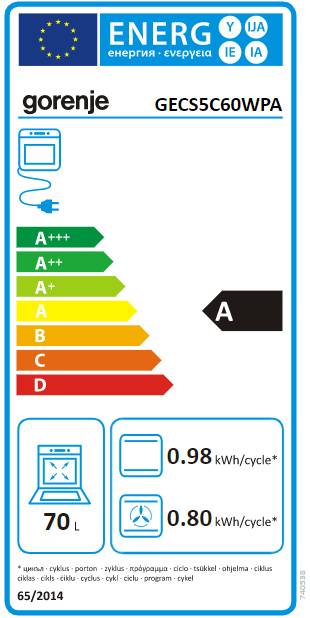 Gorenje Standherd GECS5C60WPA Elektroherd | Glaskeramik-Kochfeld | 70L Backofen | AirFry | ExtraSteam | Weiß-1