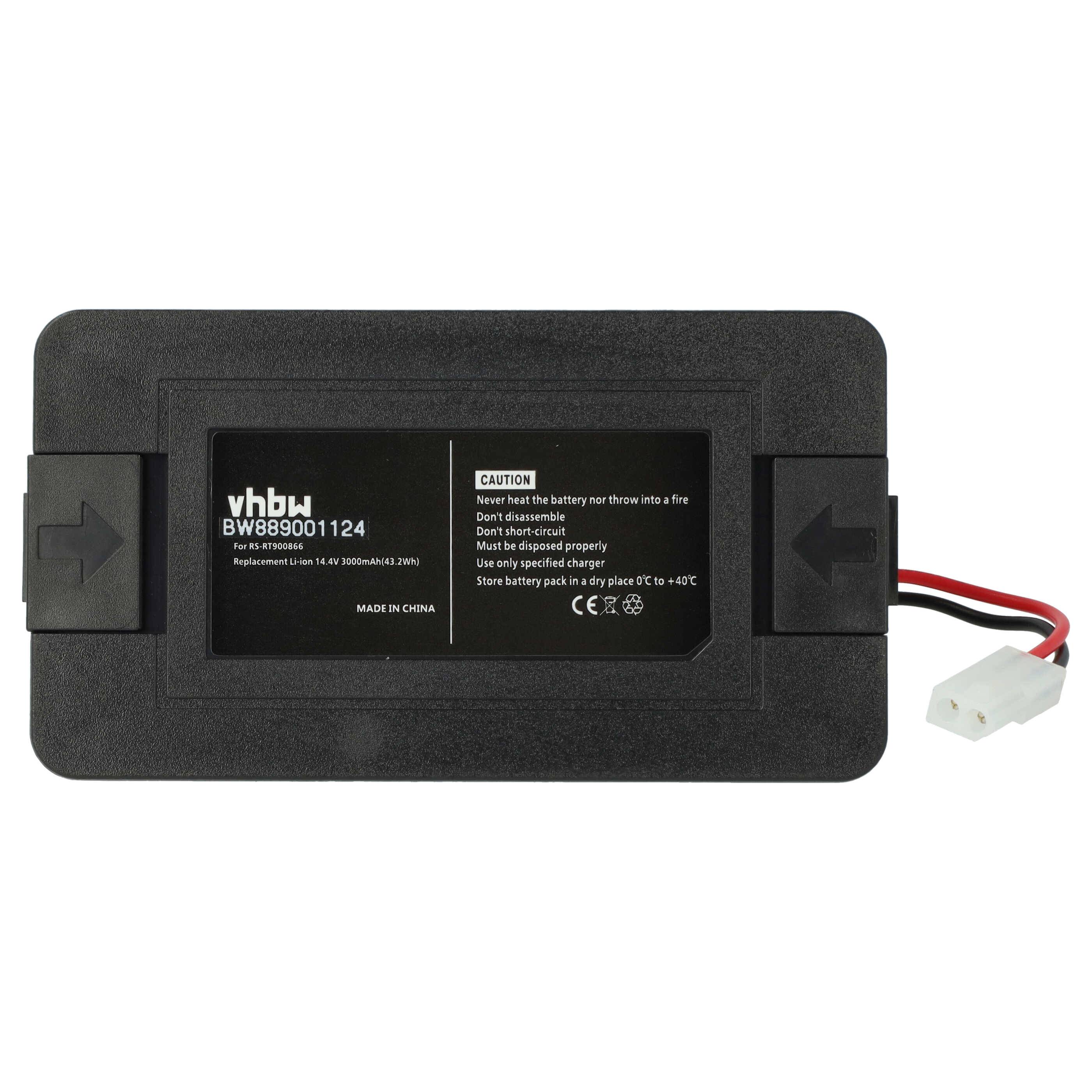 vhbw Akku kompatibel mit Rowenta Explorer 60 RR744 | 40 RR726, 60 RR742, 60, 40 RR725 Saugroboter Schwarz (3000 mAh, 14-0