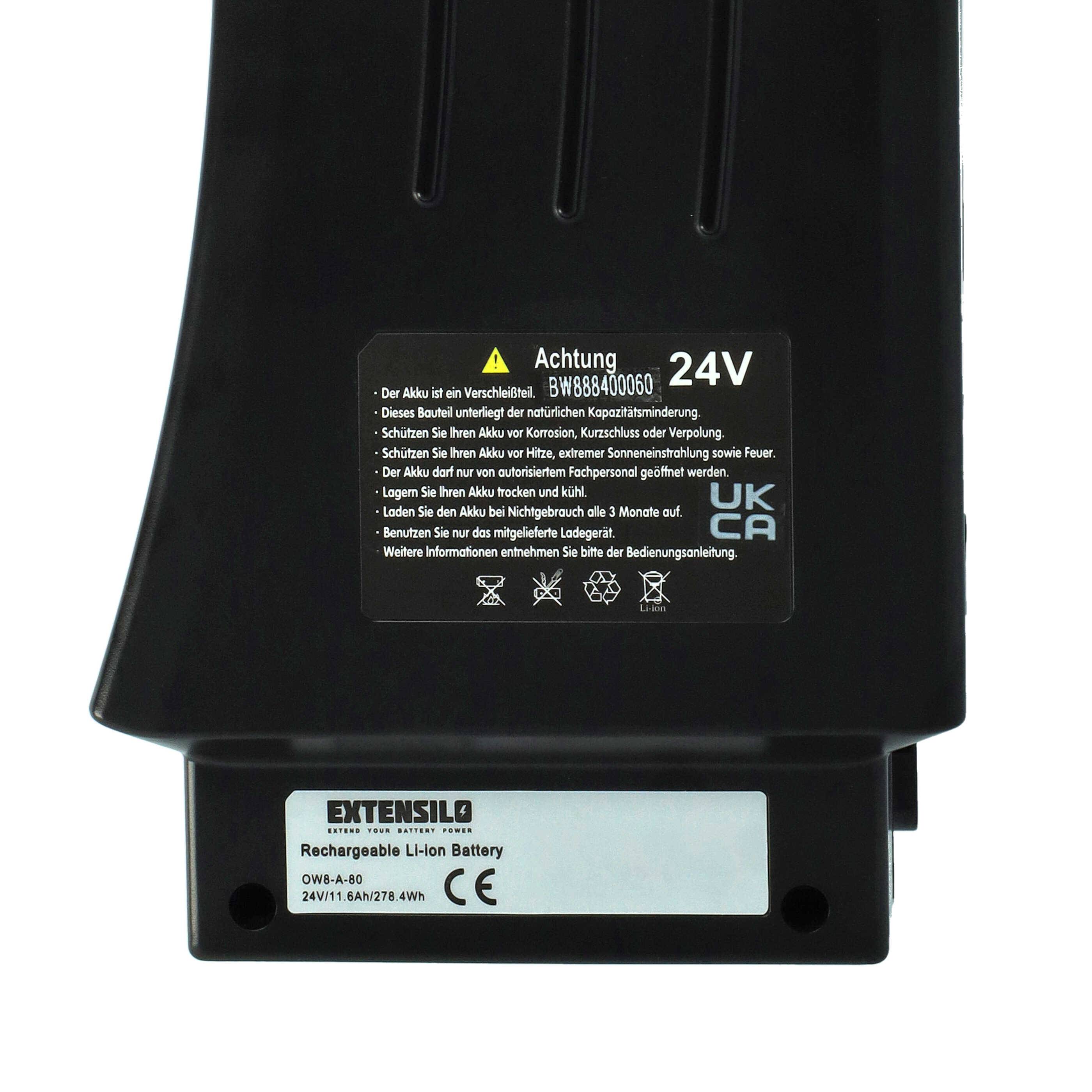 EXTENSILO Akku Ersatz für Samsung SDI Side-Click 24V | SDI-2511A für E-Bike (11,6 Ah, 24 V, Li-Ion) - Schwarz-4