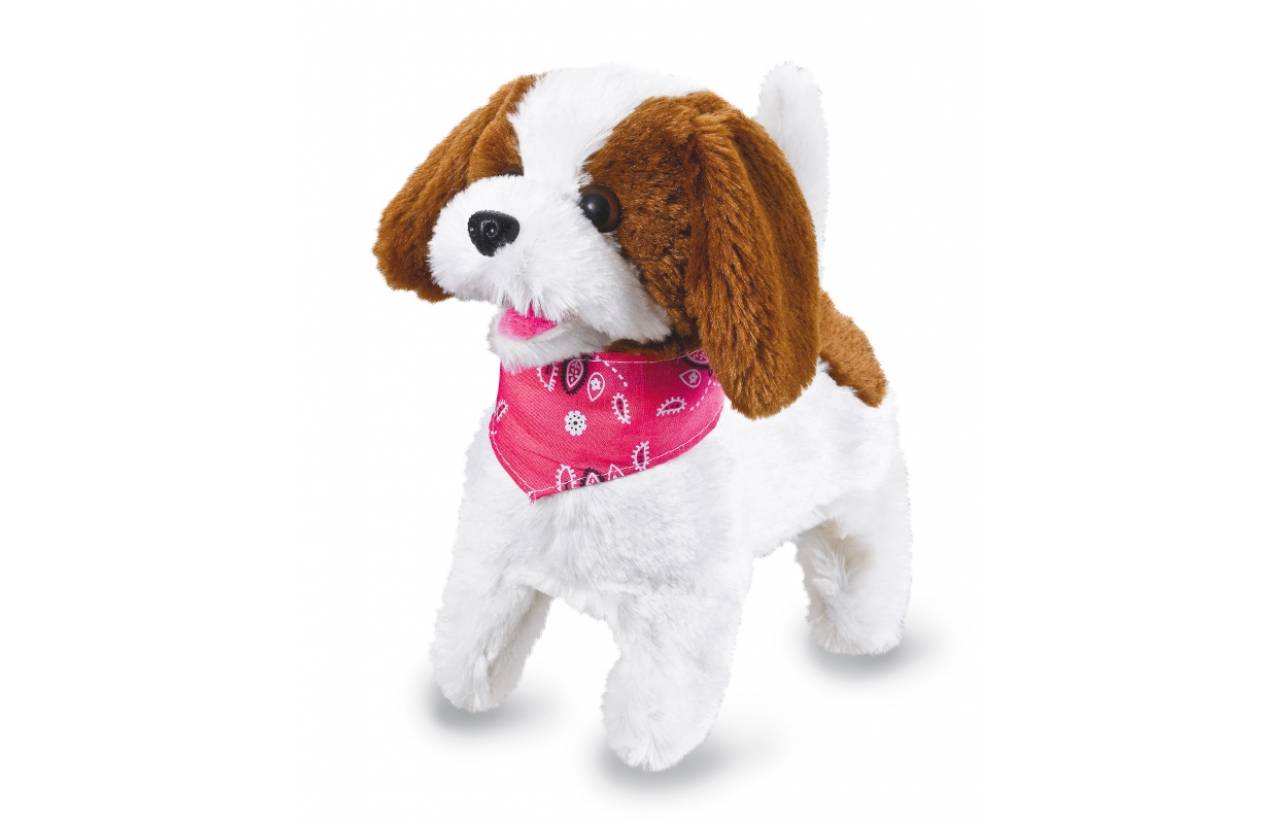 JAMARA e.K. Lucky RC Plüschhund Weiss/Braun 27MHz-0