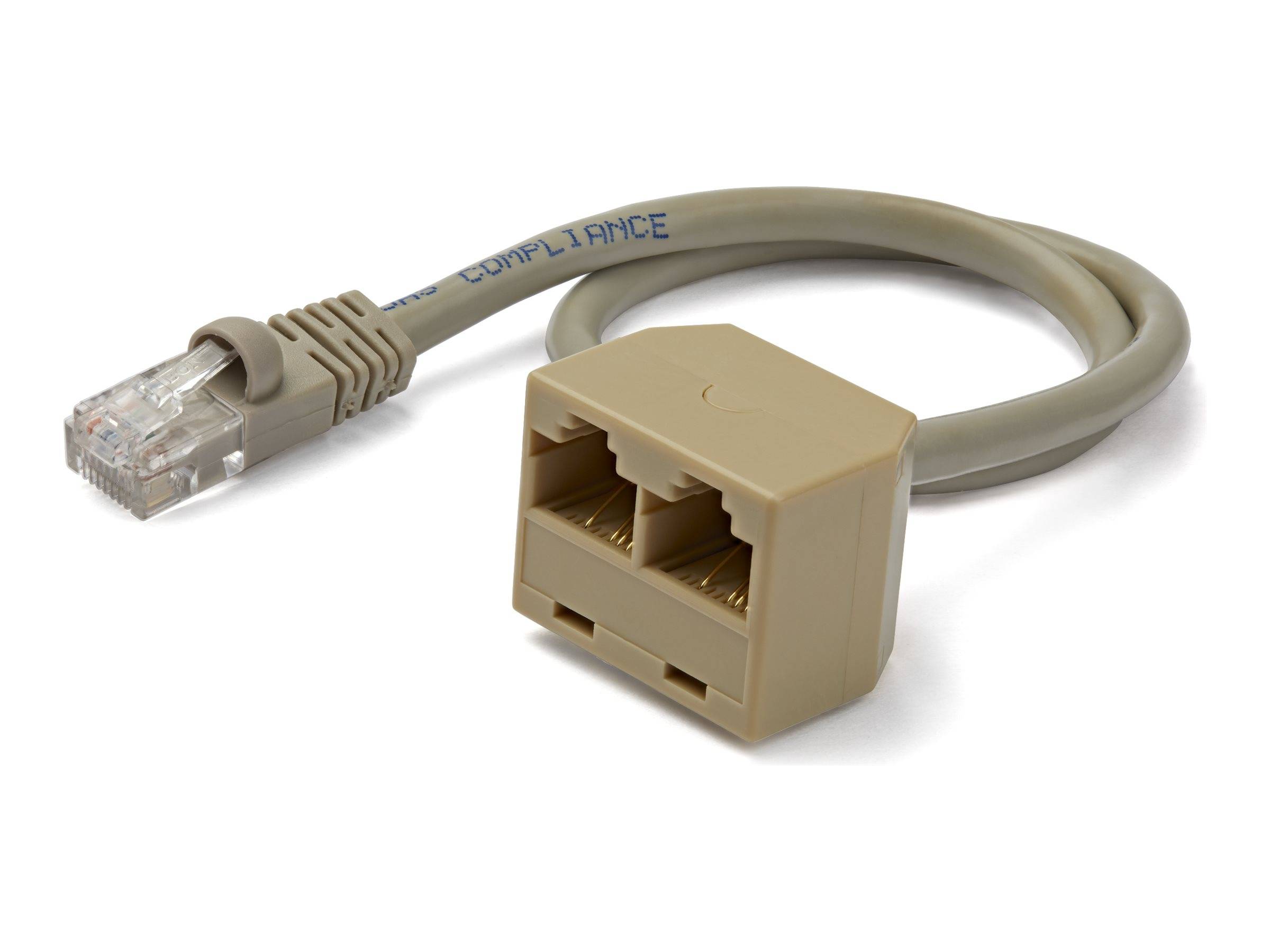StarTech.com 2 auf 1 RJ45 10/100 Mbit/s Splitter Kabel Adapter - St/Bu - Netzwer-0