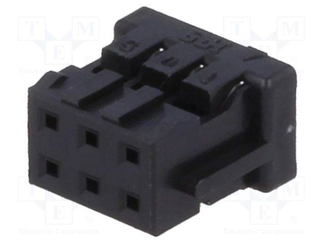 Stecker Leitung-Platte weiblich DF11 2mm PIN: 6 kontaktlos DF11-6DS-2C Signalsteckverbinder, Raster 2,00mm-0