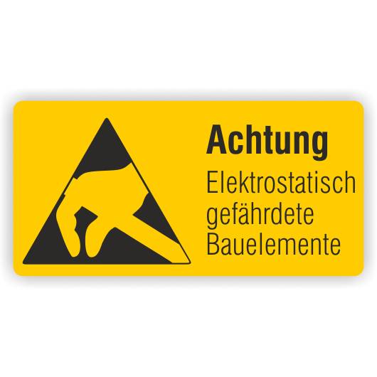 Warnaufkleber, Elektrostat. gefährdete Elemente, Folie, 74 x 37 mm, 10 St./ Bog-0