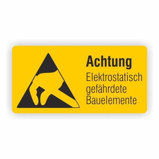 Warnaufkleber, Elektrostat. gefährdete Elemente, Folie, 52x26 mm-0
