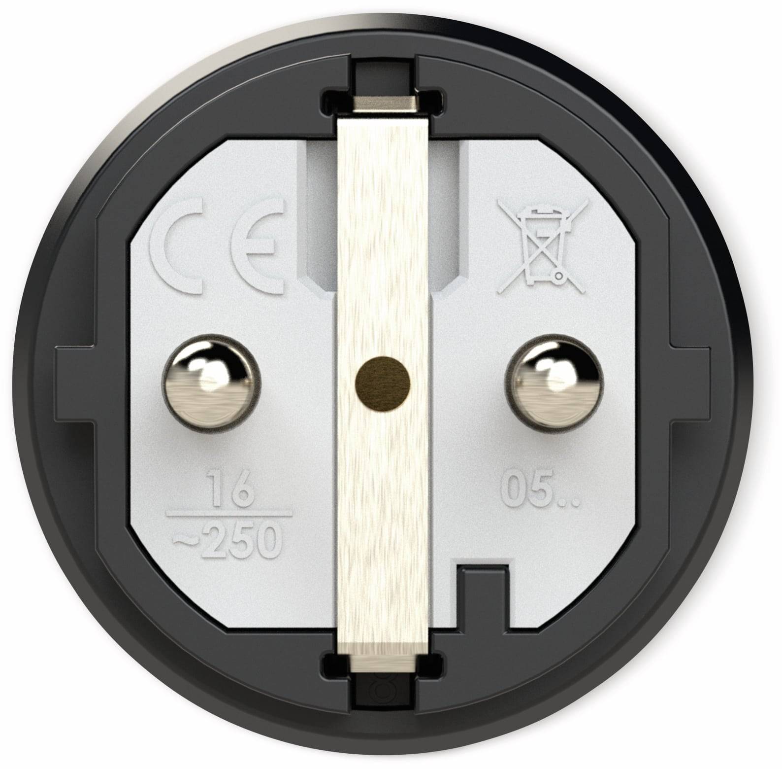 PCE Gummi-Schutzkontaktstecker Taurus2, schwarz/grau-1