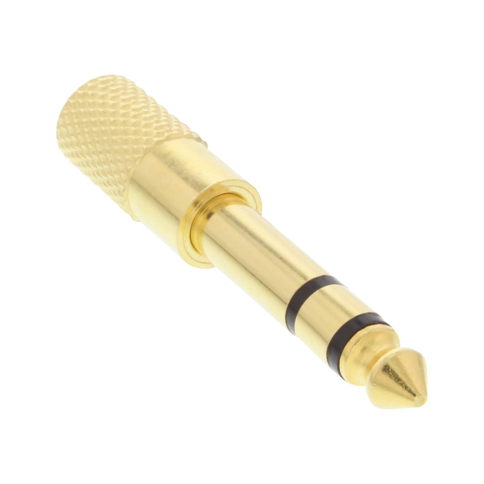 InLine® Audio Adapter, 6,3mm Klinke Stecker an 3,5mm Klinke Buchse, Stereo, gold-0