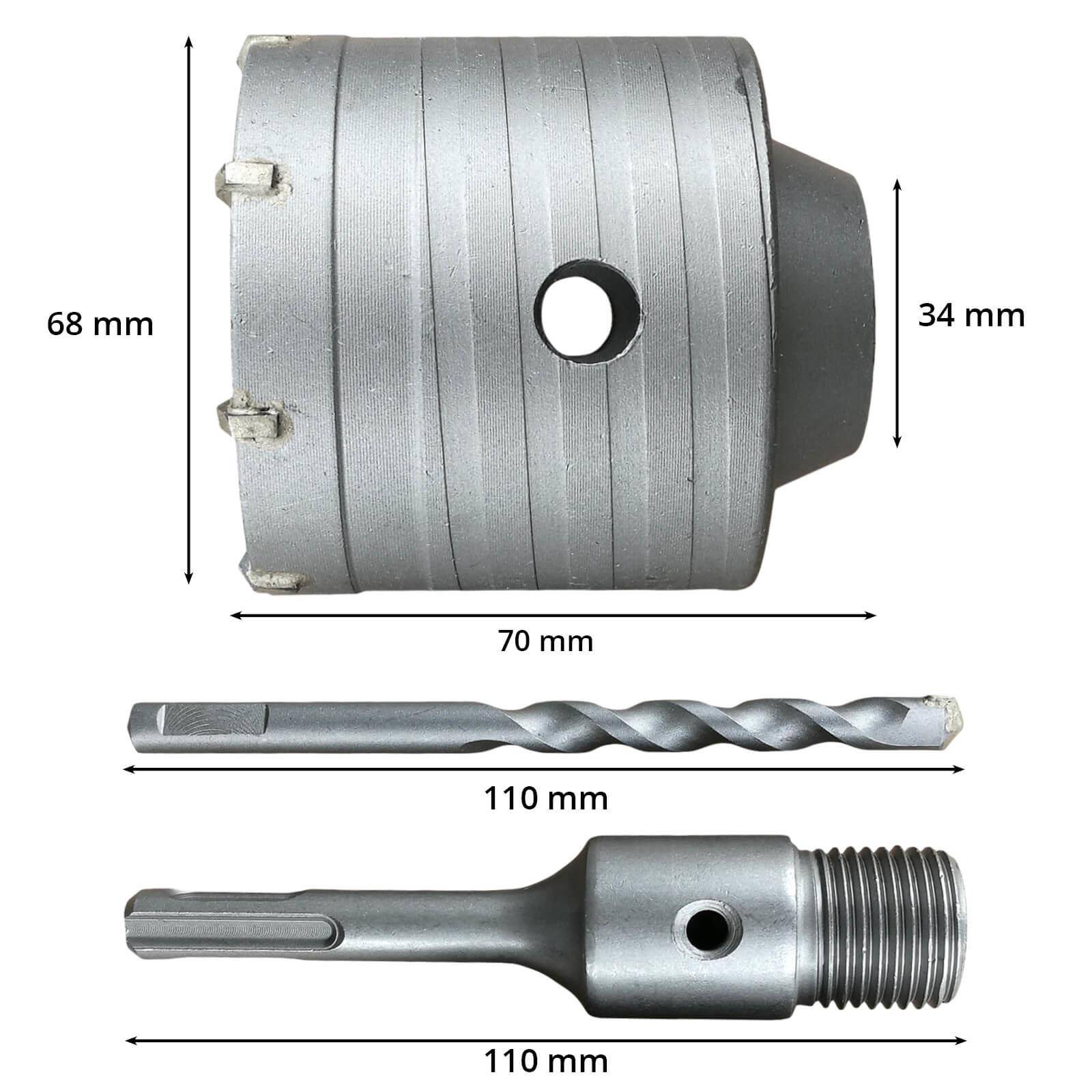 68 mm Hartmetall-Hohlbohrkrone inkl. SDS Aufnahmeschaft-4