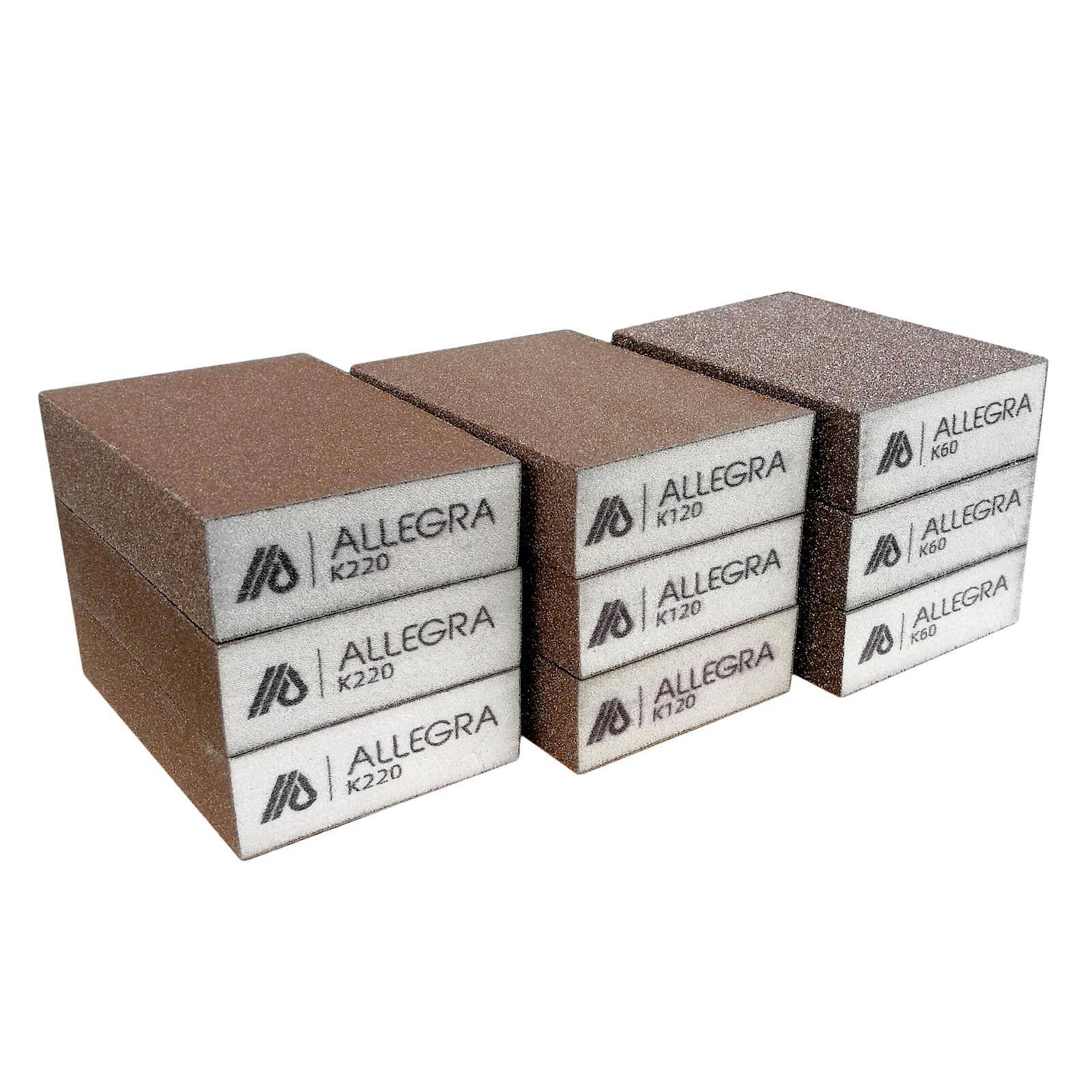 Schleifschwamm-Set 3x3 I Körnung K60 K120 K220-0