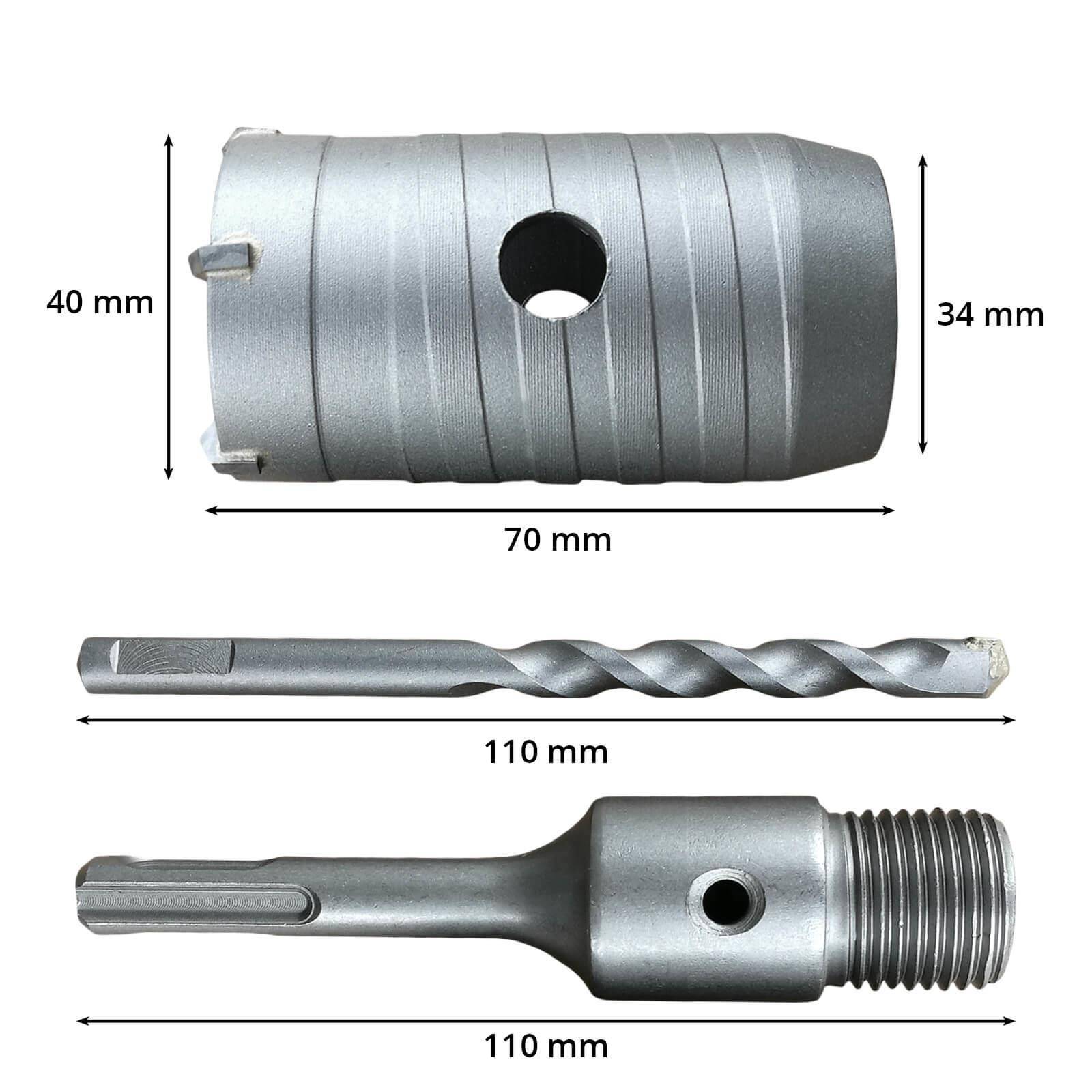 40 mm Hartmetall-Hohlbohrkrone inkl. SDS Aufnahmeschaft-4
