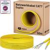 hb-digital CAT7 Kabel Duplex Installationskabel 50m S/FTP AWG23 LSZH gelb