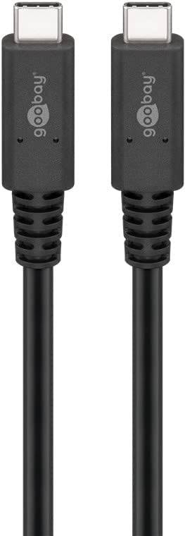 Goobay 60196 USB4 Kabel USB C auf USBC Datenkabel 40 Gbit/s Gen 3x2 Zertifiziert USB 4 Handy Ladekabel 100W Schwarz 0,8m-0