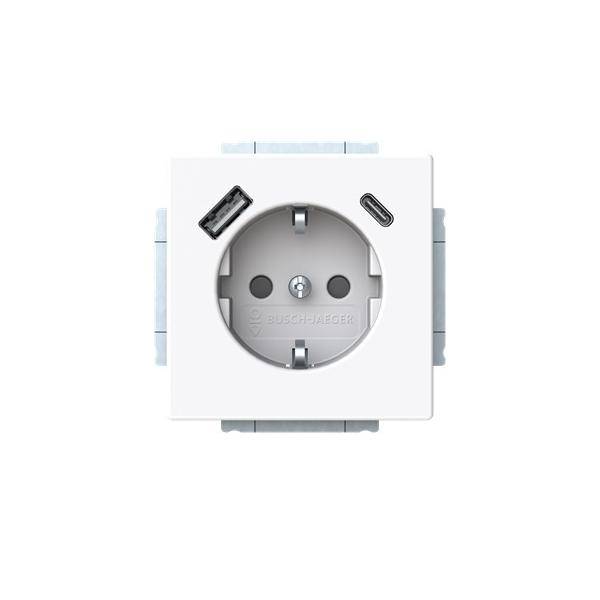 Busch-Jaeger SCHUKO/USB-Steckdose, USB-A+C, future® linear, studioweiß, 1 Stk.