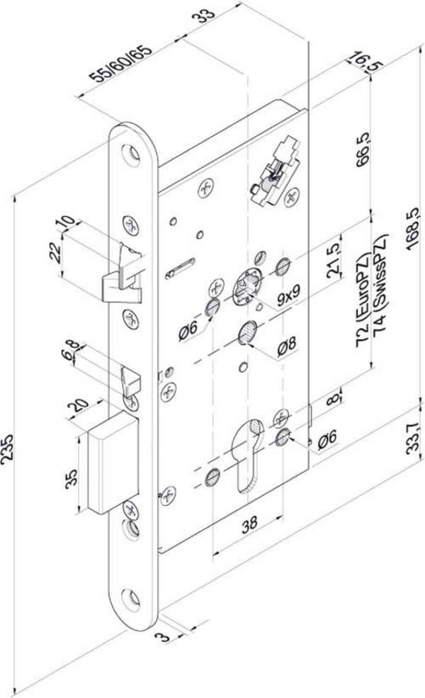 Assa Abloy effeff Sicherheitsschloss 709 709X701PZ---G44