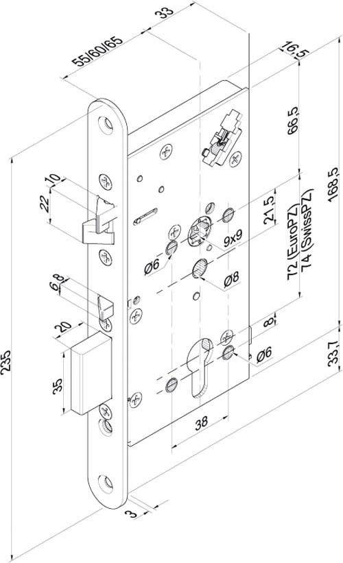 Assa Abloy effeff Sicherheitsschloss 709 709X701PZ---G44-0