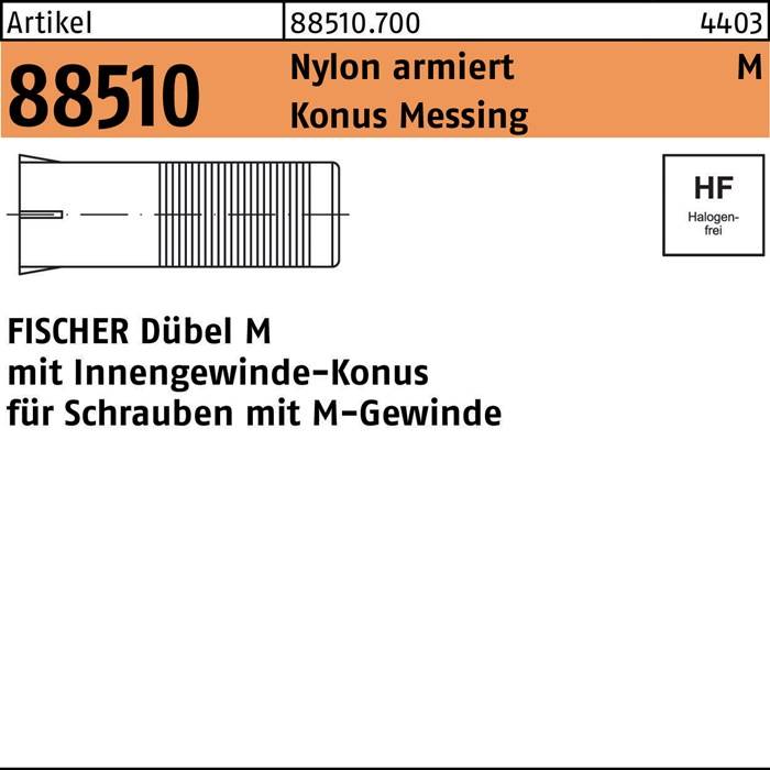 Dübel R 88510 M5x 35/10 Konus Messing/Nylon armiert 50 Stück FISCHER-0