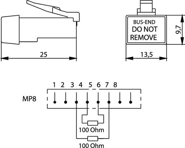 Telegärtner RJ45-Abschlusswiderstand 100023009-2