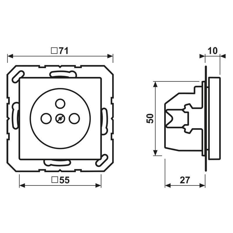 Jung 1fach Einsatz Steckdose Alpinweiß A 1520 FKI WW 1 St.-1