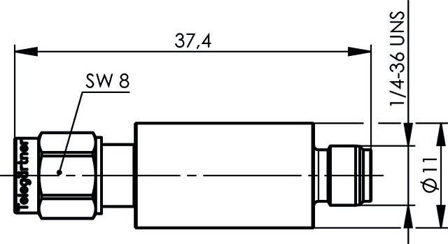 Telegärtner R-SMA-Dämpfungsglied 100024834-3