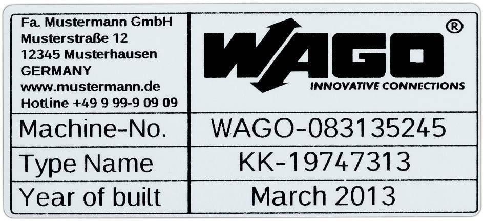 Typenschilder WAGO 210-802-0