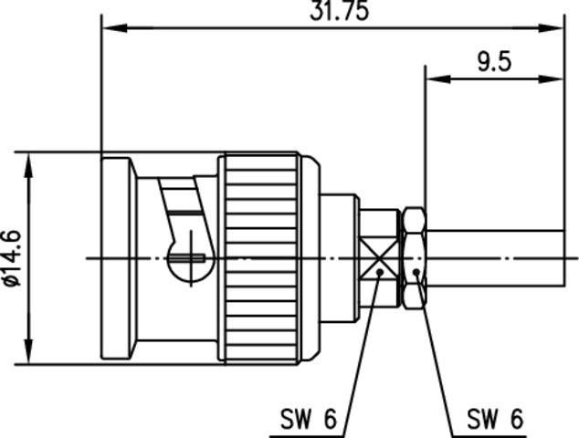 5 Stk. Telegärtner BNC-Kabelstecker 100023470-2