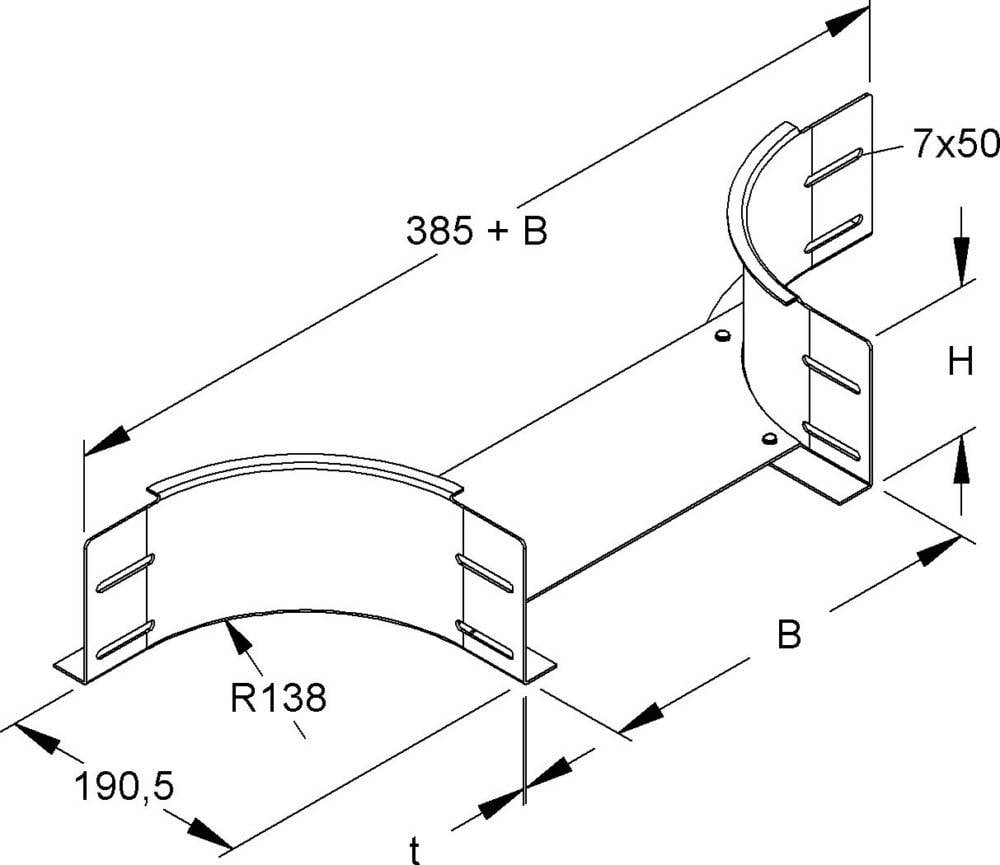 Niedax Anbau T-Stück RTAS 110.500-1