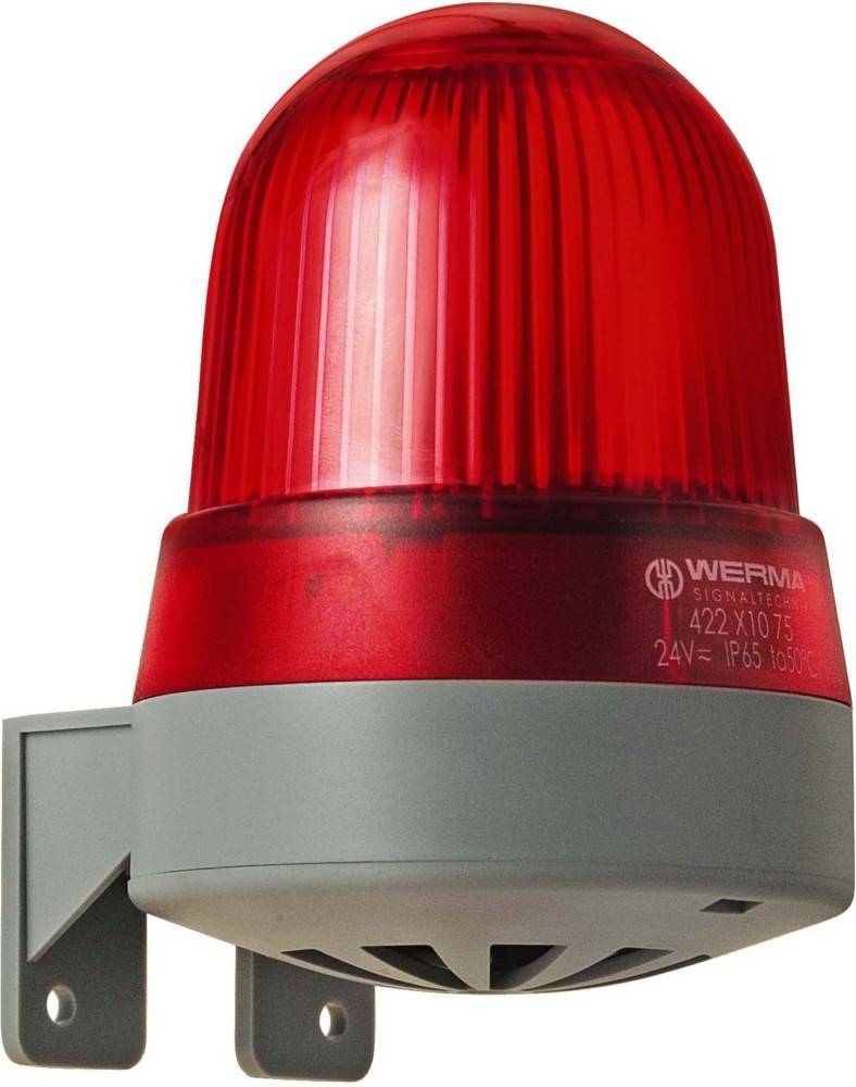 Werma Signaltechnik Kombi-Signalgeber LED Werma Rot Dauerlicht 24 V/AC, 24 V/DC 92 dB-0