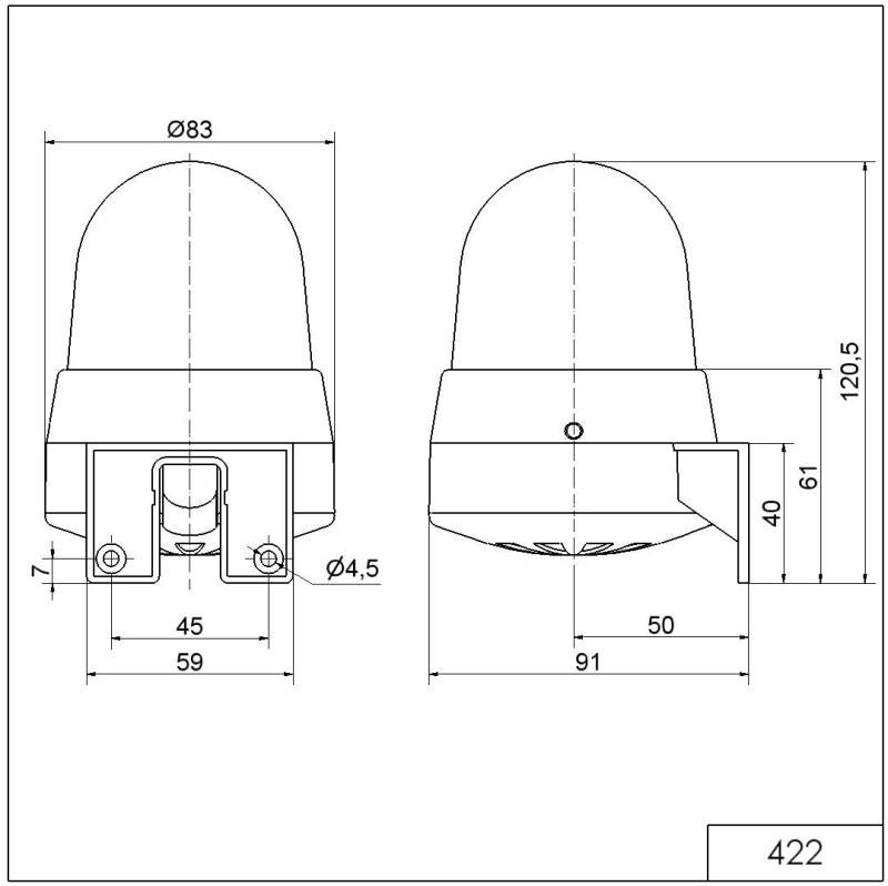 Werma Signaltechnik Kombi-Signalgeber LED Werma Rot Dauerlicht 24 V/AC, 24 V/DC 92 dB-3