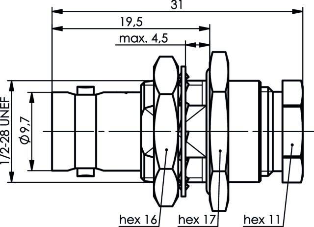 Telegärtner 100023406 100023406 BNC-Steckverbinder Buchse, Einbau 50 Ω 1 St.-3