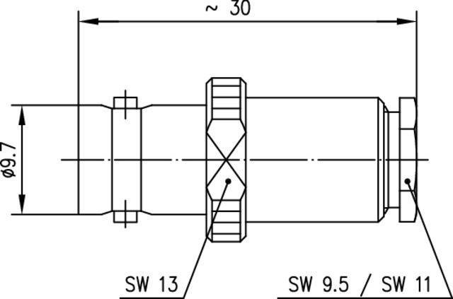 Telegärtner J01001A1226 J01001A1226 BNC-Steckverbinder Buchse, gerade 50 Ω 1 St.-3