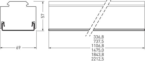 Trilux Blindabdeckung 368,5mm schwarz 07750 BL L37 05-1
