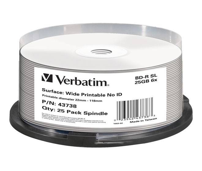 Verbatim BD-R 25GB/1-6x 43738 (VE25)-0