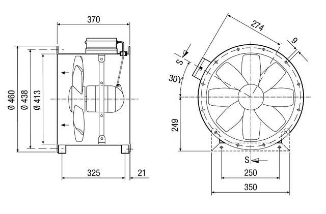 Maico Axial-Rohrventilator Drehstrom 2770cbm/h DZ-3