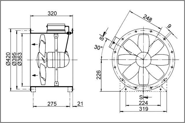 Maico Axial-Rohrventilator Drehstrom 5230cbm/h DZ-3
