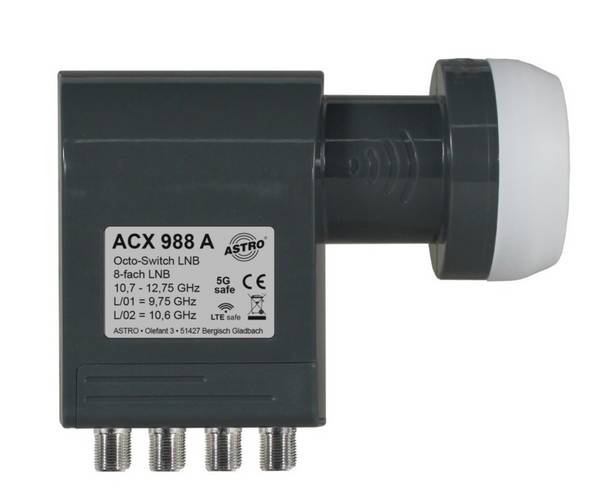 ASTRO Octo-Switch-LNB ACX 988 A 40mm LTE-safe passend zu AST+ASP Install.Baumaterial Antennen