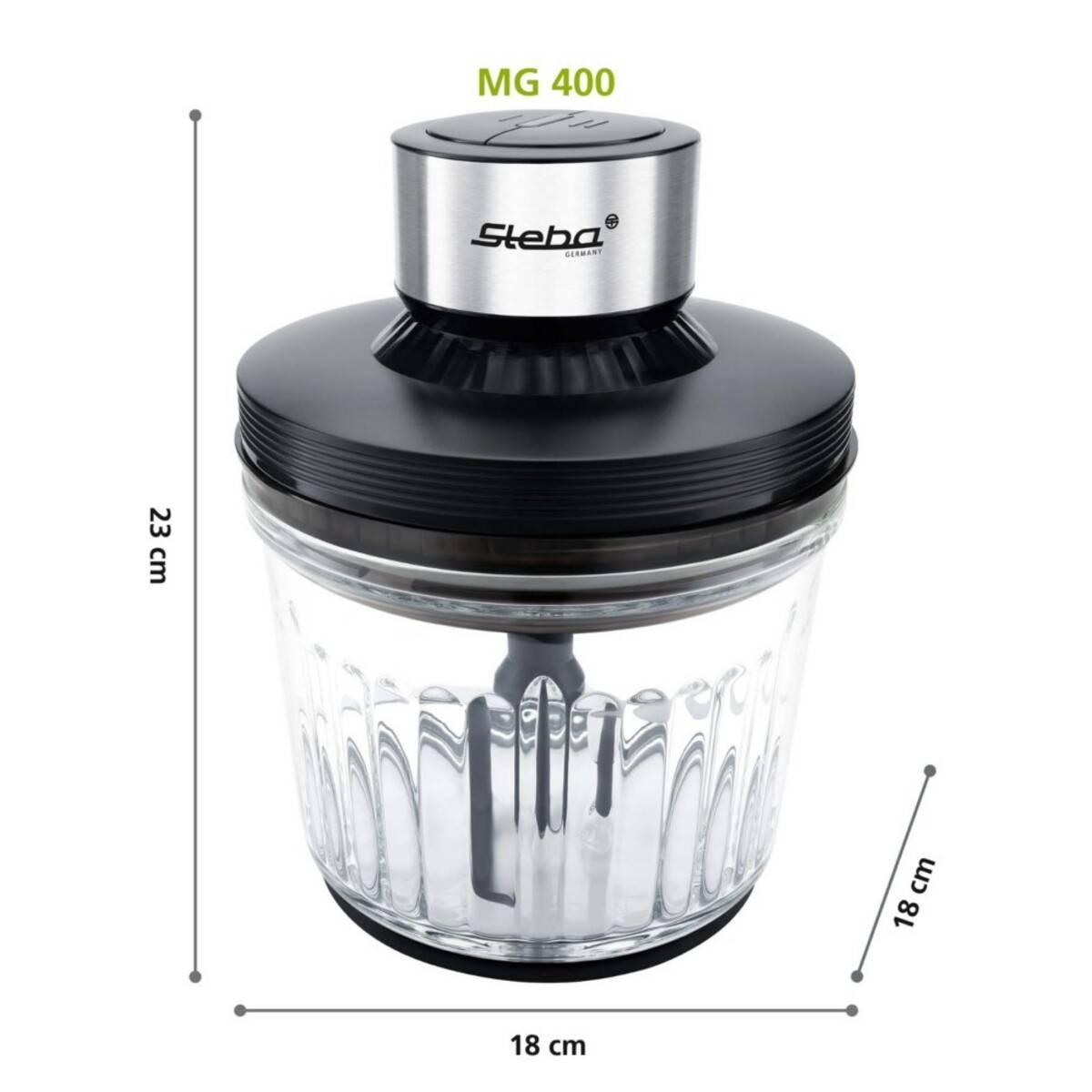 Steba MG 400, 2 l, Schwarz, Glas, Edelstahl, 400 W, 230 V-1