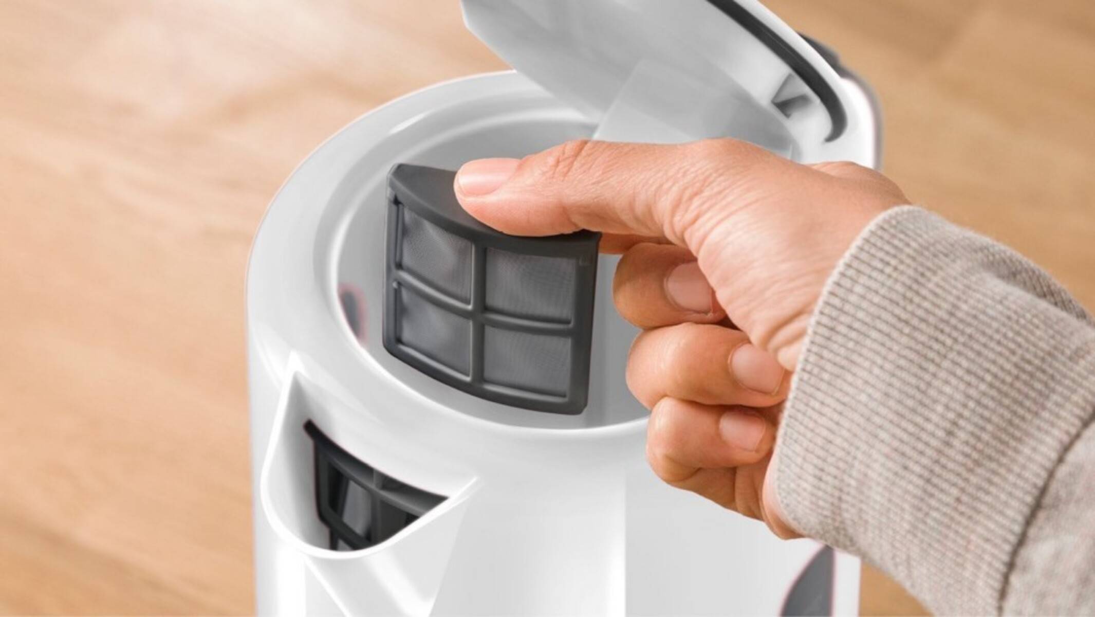 Bosch Haushalt TWK6A511 Wasserkocher schnurlos, Überhitzungsschutz Weiß, Dunkelgrau Fassungsvermögen: 1.7 l-3