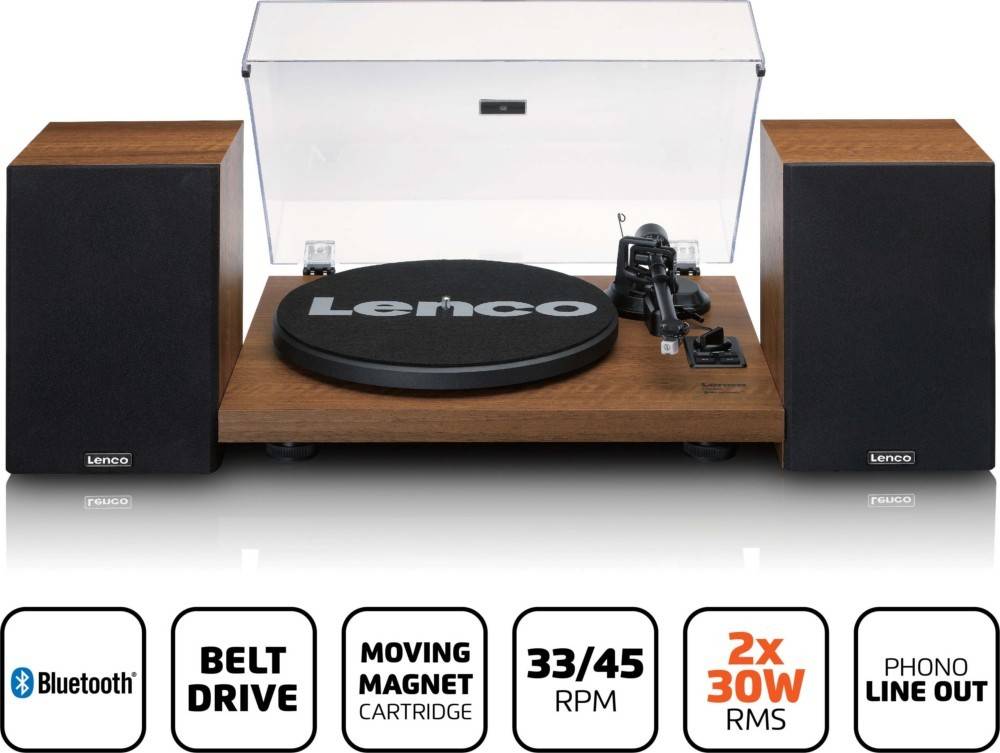 Lenco LS-480WD - Audiosystem - 60 Watt (Gesamt) - 2 x - Holz-1