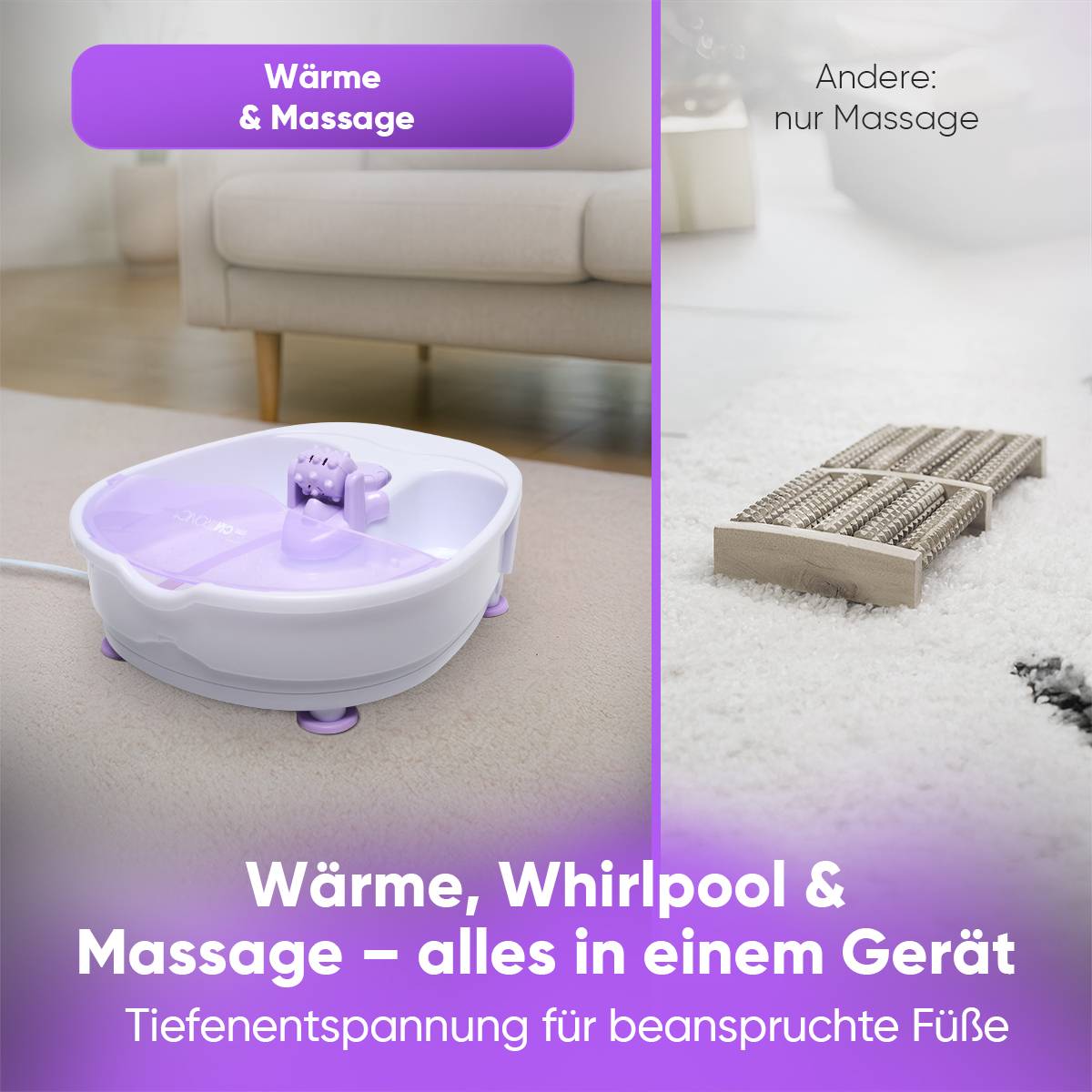 Clatronic Fußmassagegerät FM 3389, Whirlpool-Effekt, Massage-Noppen-1