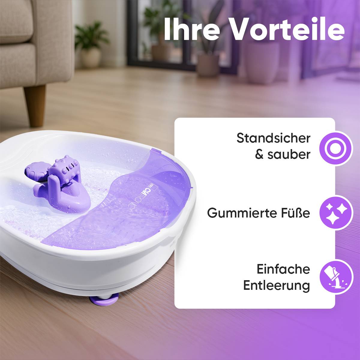 Clatronic Fußmassagegerät FM 3389, Whirlpool-Effekt, Massage-Noppen-3