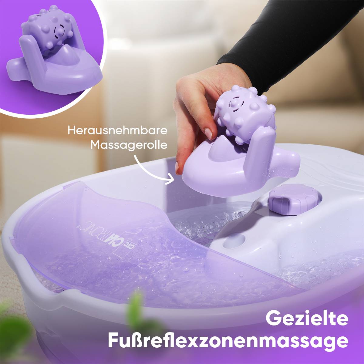 Clatronic Fußmassagegerät FM 3389, Whirlpool-Effekt, Massage-Noppen-4
