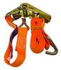 Spanngurt Zurrgurt mit Ratsche 2-teilig 500 kg (250 daN) Spitzhaken 25 mm breit 6 m lang orange