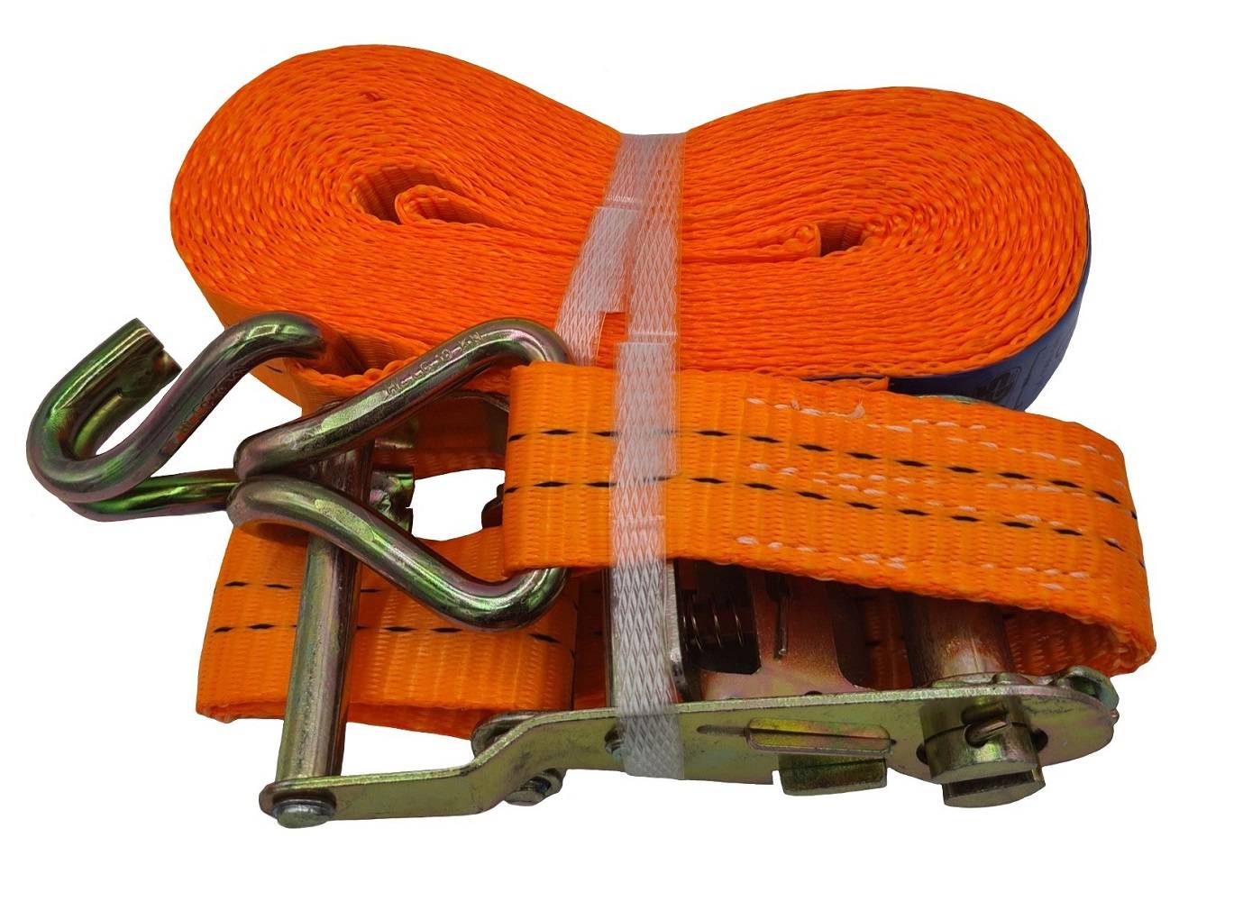 Spanngurt Zurrgurt mit Ratsche 2-teilig 2000 kg (1000 daN) Spitzhaken 35 mm breit 6 m lang orange-2