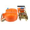 Spanngurt Zurrgurt mit Ratsche 2-teilig 4000 kg (2000 daN) Spitzhaken 50 mm breit 6 m lang orange