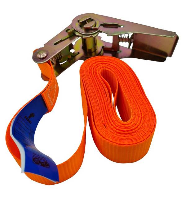 Spanngurt Zurrgurt mit Ratsche 1-teilig 500 kg (500 daN) 25 mm breit 5 m lang orange